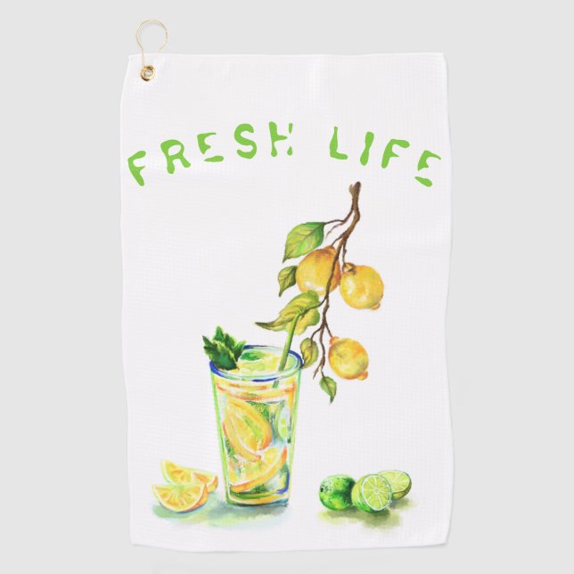 Fresh Lemon Juice Cool Drink Lemonade Golf Towel (Front)
