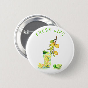 Fresh Lemon Juice Cool Drink Lemonade Summer Party 6 Cm Round Badge