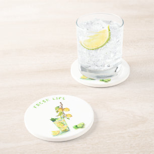 Fresh Lemon Juice Cool Drink Lemonade Summer Party Coaster
