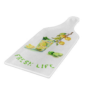Fresh Lemon Juice Cool Drink Lemonade Summer Party Cutting Board
