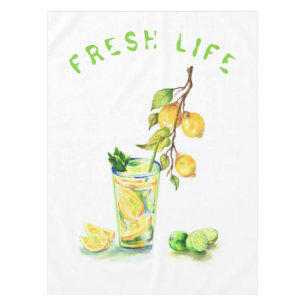 Fresh Lemon Juice Cool Drink Lemonade Summer Party Tablecloth