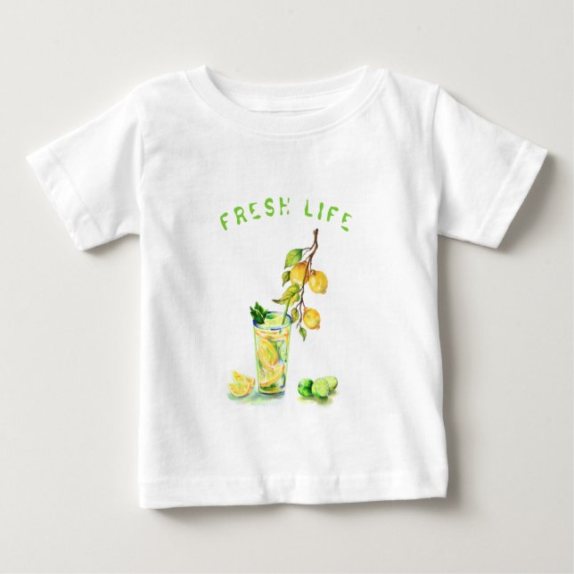 Fresh Lemon Juice Drink Cool Lemonade Summer Party Baby T-Shirt (Front)
