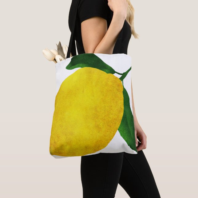 Fresh Lemon Shopping Tote Bag (Close Up)