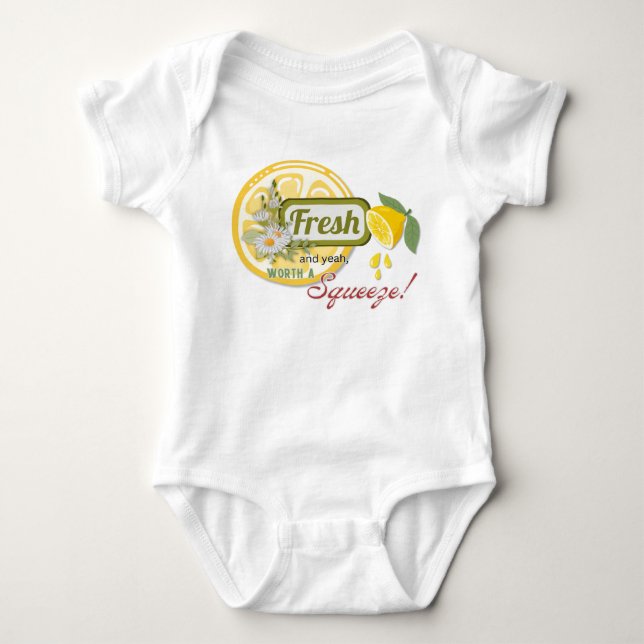 Fresh Lemon Squeeze Baby Bodysuit (Front)
