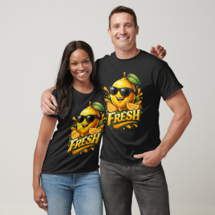Fresh Lemon Summer Vibes Cute Citrus Character T-Shirt