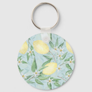 Fresh lemon yellow citrus key ring