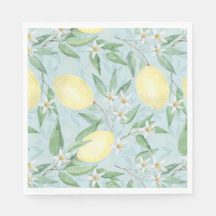 Fresh lemon yellow citrus napkin