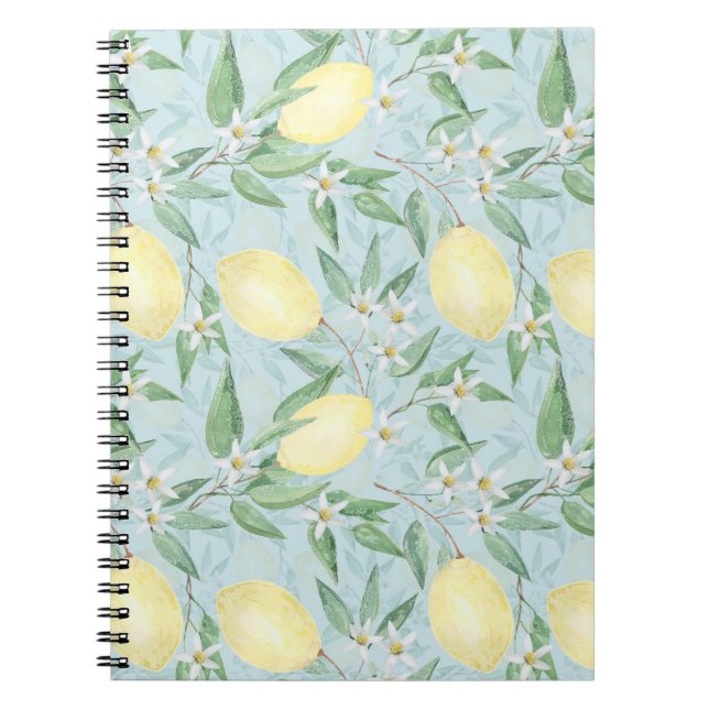 Fresh lemon yellow citrus notebook (Front)