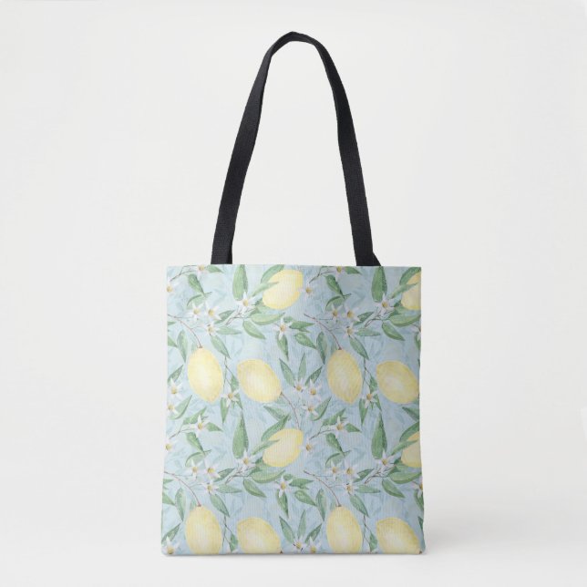 Fresh lemon yellow citrus tote bag (Front)