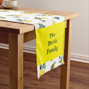 Fresh Lemons Family Dining Personalise Short Table Runner