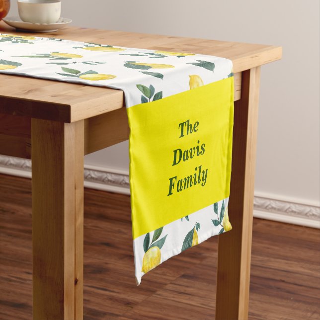Fresh Lemons Family Dining Personalise  Short Table Runner (In Situ)
