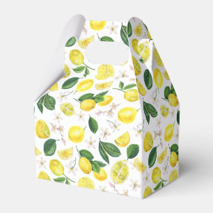 Fresh Lemons Floral Citrus Fruits Summer Pattern Favour Box