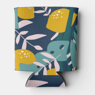 Fresh Lemons: Overlapping Vintage Pattern Can Cooler