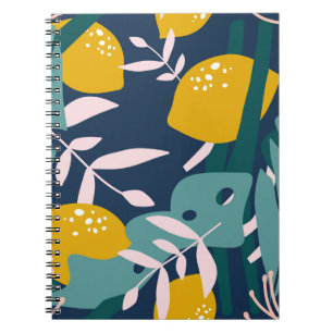 Fresh Lemons: Overlapping Vintage Pattern Notebook