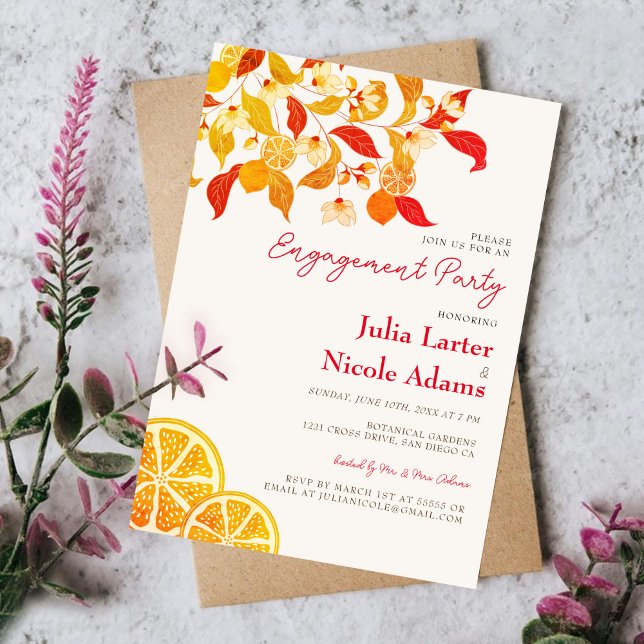 Fresh Lemony Love Citrus Foliage Rehearsal Dinner Invitation (Creator Uploaded)