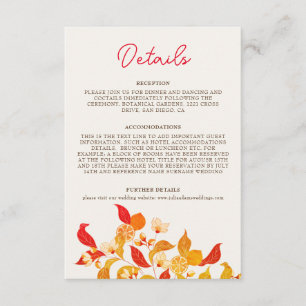Fresh Lemony Love Citrus Foliage Wedding Enclosure Card