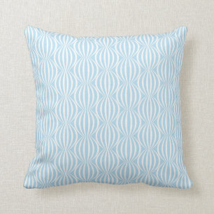 Fresh Light Blue and White Circle Pattern Cushion