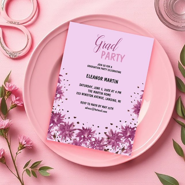 Fresh Lilac Purple Wildflowers Invitation (Creator Uploaded)