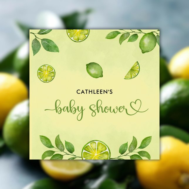 Fresh Lime Citrus Gender Neutral Baby Shower Napkin (Fresh Lime Citrus Gender Neutral Baby Shower Napkins)