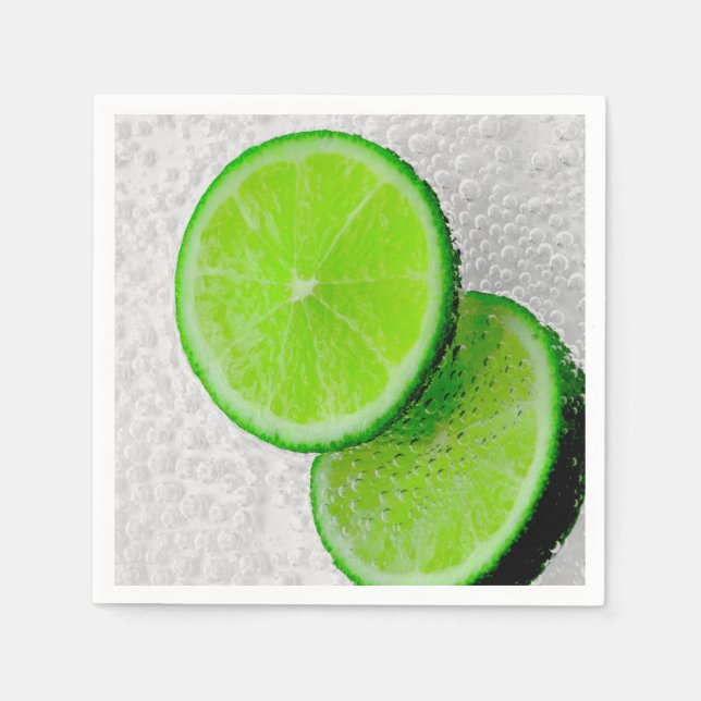 Fresh Lime Fruit Sparkling Water Napkin (Front)