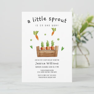 Fresh Little Sprout Carrots Garden Baby Shower Invitation