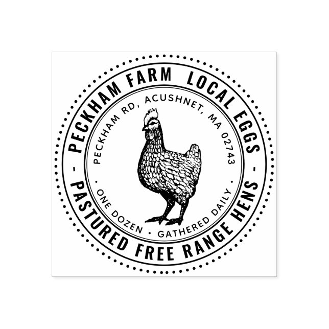 Fresh Local Eggs Vintage Hen Egg Carton Stamp  (Imprint)