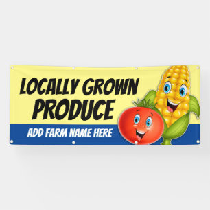Fresh Local Produce Vegetable Stand Banner