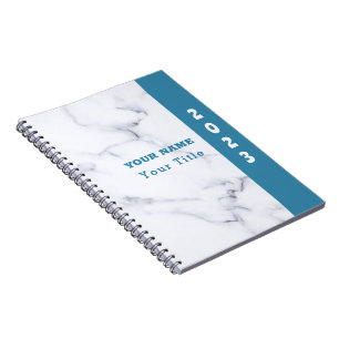 Fresh Look Name Customise White Marble Notebook