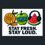 Fresh & Loud Pop‑Art Fruit Poster<br><div class="desc">A bold poster bursting with fresh, loud pop‑art fruit in vibrant, high‑contrast colors, bringing energetic contemporary style to kitchens, studios, and modern living spaces. Perfect for design lovers seeking a gift‑ready, artistic wall accent with playful creative flair.</div>