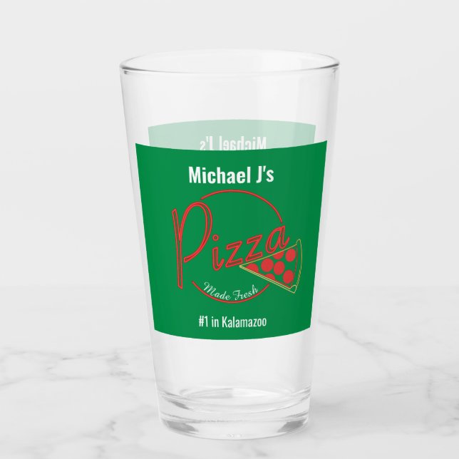 Fresh Made Pizza Pizzeria Beer Glass (Front)