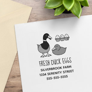 Fresh Mallard Duck Eggs Farm Address Rubber Stamp