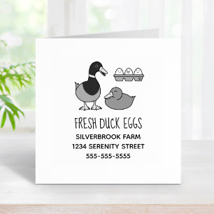 Fresh Mallard Duck Eggs Farm Address Rubber Stamp
