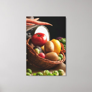 Fresh market food image on canvas print