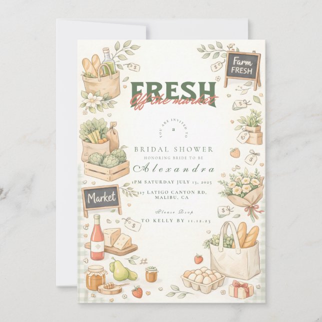 Fresh Market Garden Bridal Shower Invitation (Front)
