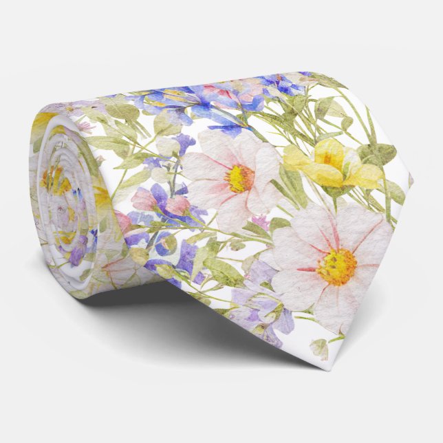 Fresh Meadow Flowers Neck Tie (Rolled)