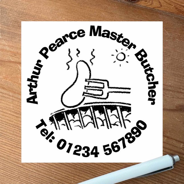 Fresh Meat Barbecue Butcher. Butcher Shop Rubber Stamp (Creator Uploaded)