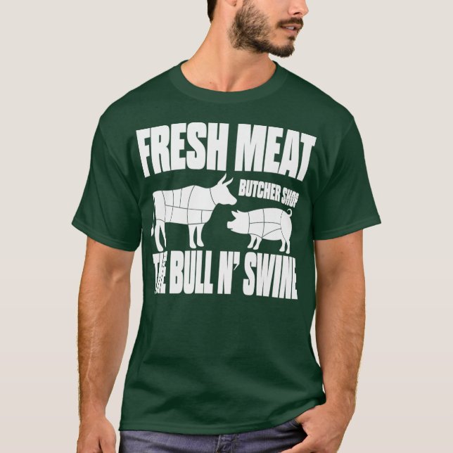 Fresh Meat Butcher Shop Gay Bear Premium T-Shirt (Front)