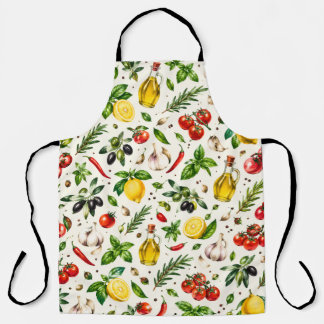 Fresh Mediterranean Herbs, Tomatoes & Olive Oil Apron