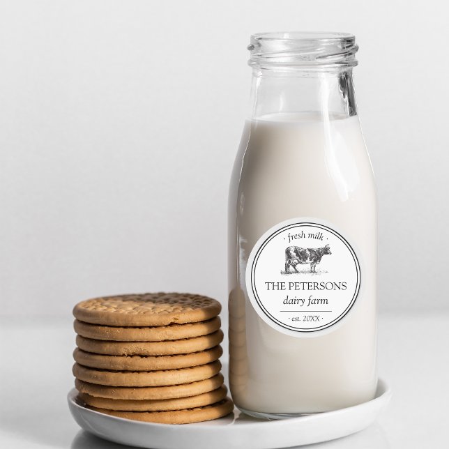 Fresh Milk Label Dairy Farm  (Creator Uploaded)