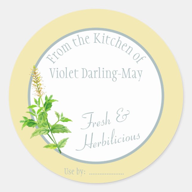 Fresh Mint Herb - Homemade Baking Gift Food Label (Front)