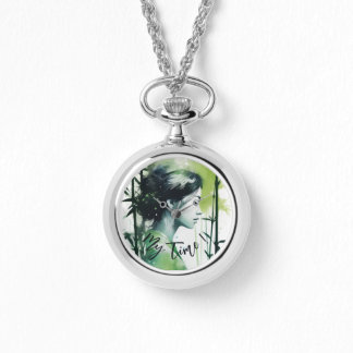 Fresh modern bamboo zen, personalized time pice  watch