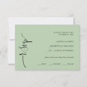 Fresh Modern Olive Green  RSVP Card