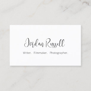Fresh Modern Script Black and White Business Card