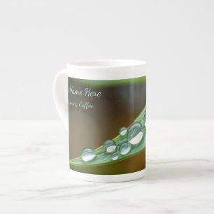 Fresh Morning Dew Macro Detail Personalised Bone China Mug