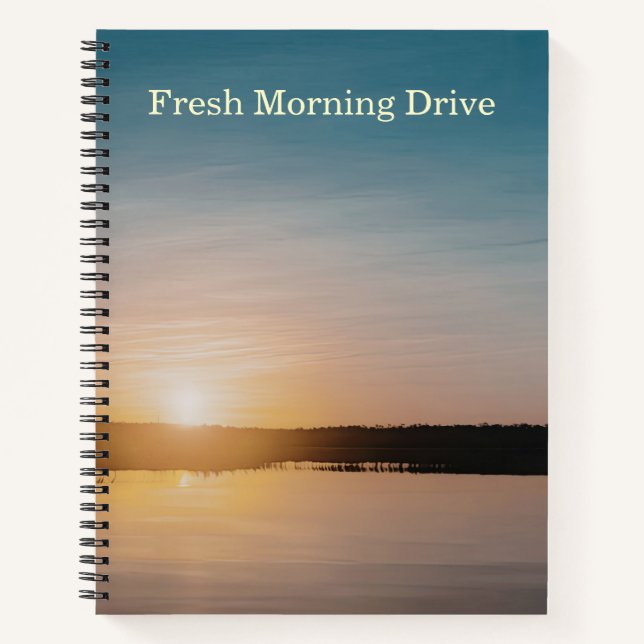 Fresh Morning Drive Scenic Lake Notebook (Front)