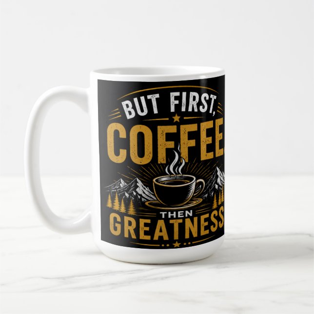 Fresh mornings with pepup coffee mug (Left)