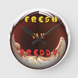 Fresh My Freddy Art Print Round Clock
