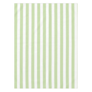 Fresh Nautical Pastel Green Stripes Spring Summer Tablecloth