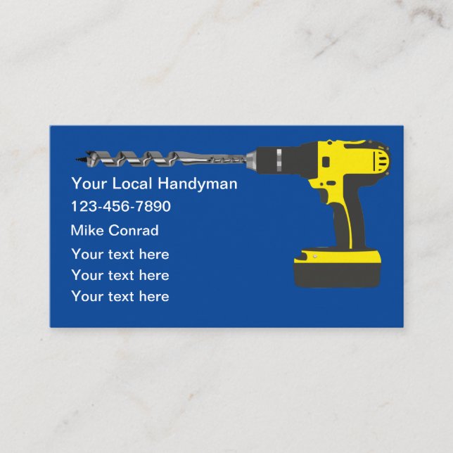 Fresh New Handyman Business Card Template (Front)