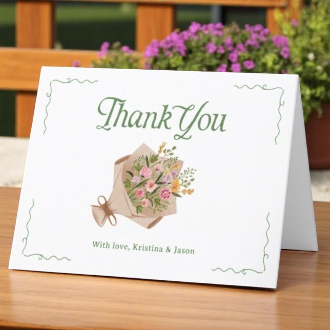 Fresh Off Farmers Market Bridal Shower Folded Thank You Card (Creator Uploaded)